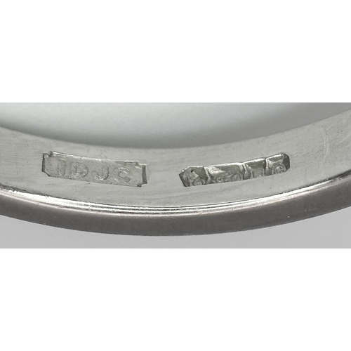 174 - A 950 Platinum, Diamond Solitaire Ring. 0.77ct Marquise cut. VS2. E colour. Comes with two certifica... 