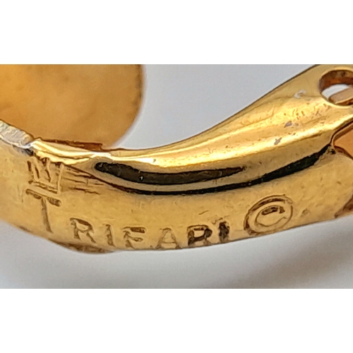 38 - A Fancy Pair of Vintage 'Trifari' Earrings.