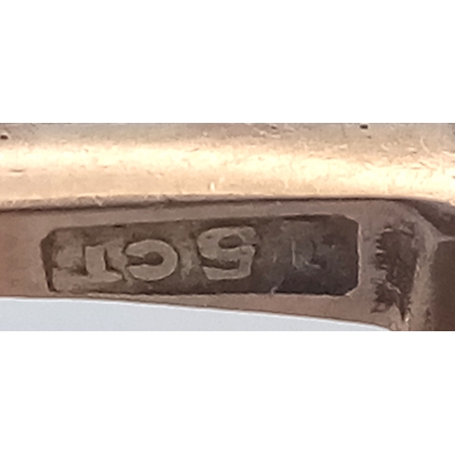 126 - Fabulous Antique 15 CARAT GOLD and PLATINUM, DIAMOND SET ‘PROPELLER’ BROOCH. Complete with gold safe... 