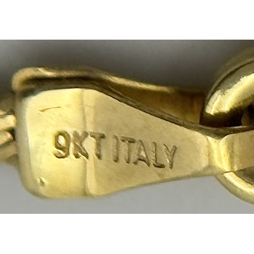 133 - Beautiful 9 CARAT GOLD and DIAMOND NECKLACE. 3.25 grams. 45 cm.