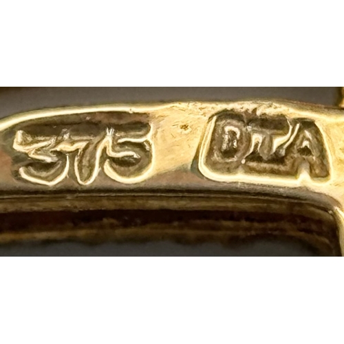 133 - Beautiful 9 CARAT GOLD and DIAMOND NECKLACE. 3.25 grams. 45 cm.