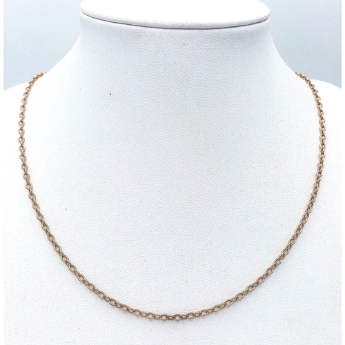 140 - Classic 9 CARAT GOLD CHAIN LINK NECKLACE. 4.46 Grams. Approx 50 cm.