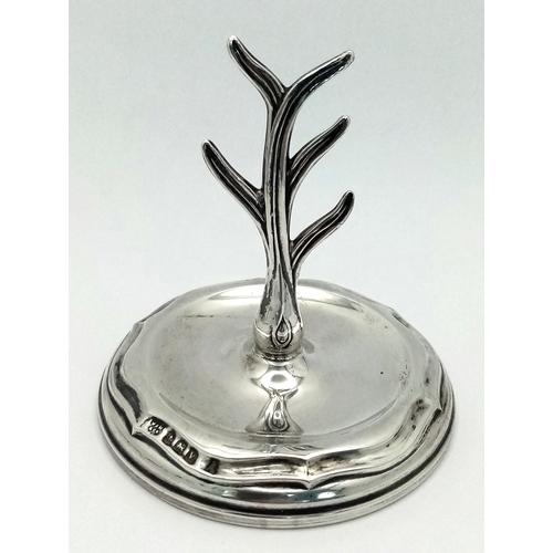 35 - Classic Antique SILVER RING TREE. Clear Hallmark for W. J. Myatt Birmingham 1920.