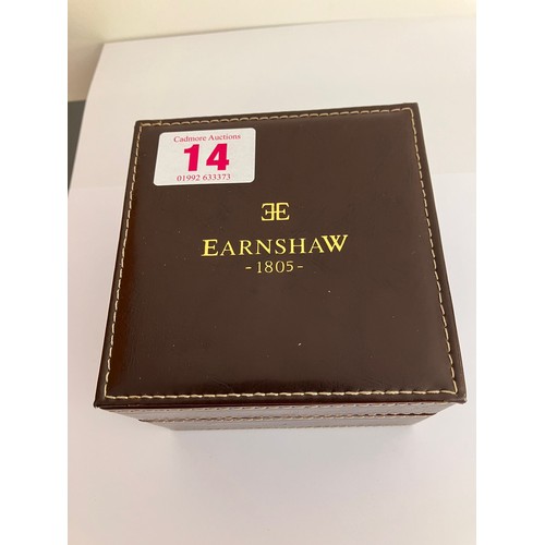 14 - Gentleman’s THOMAS EARNSHAW AUTOMATIC SKELETON WRISTWATCH. Finished in gold tone. Having large bold ... 