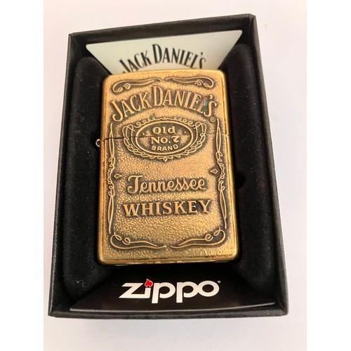 175 - Vintage ZIPPO ‘JACK DANIELS’ TENNESSEE WHISKEY LIGHTER. Finished in brass with raised lettering. Com... 