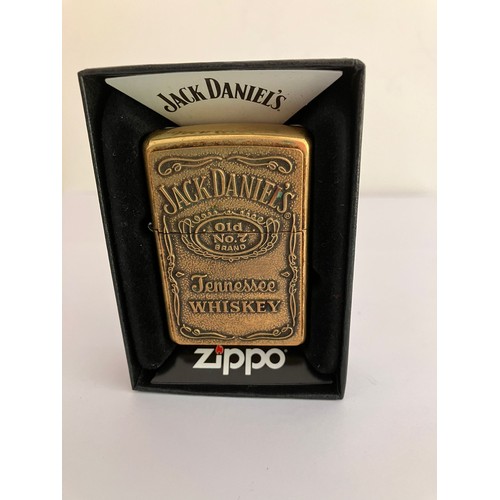 175 - Vintage ZIPPO ‘JACK DANIELS’ TENNESSEE WHISKEY LIGHTER. Finished in brass with raised lettering. Com... 