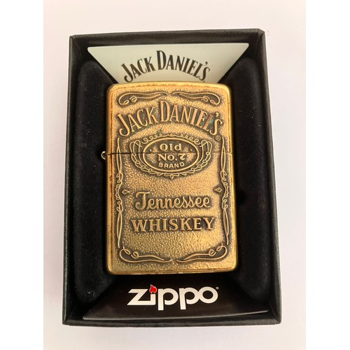 175 - Vintage ZIPPO ‘JACK DANIELS’ TENNESSEE WHISKEY LIGHTER. Finished in brass with raised lettering. Com... 