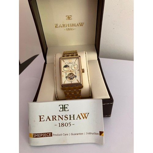 154 - An Impressive THOMAS EARNSHAW AUTOMATIC CHRONOGRAPH WATCH. Large Tank Style. Moonphase Multi Dial wi... 