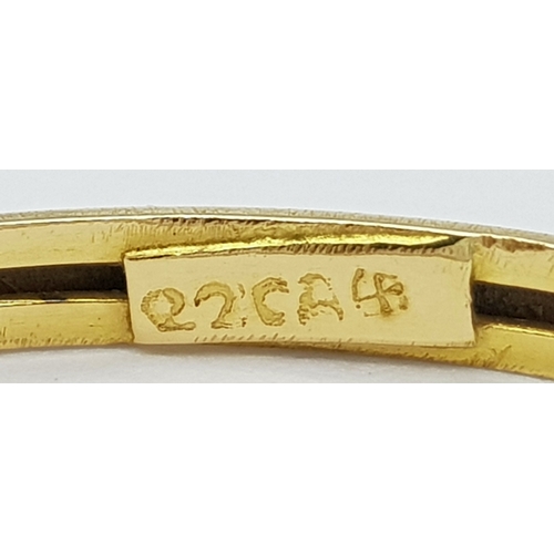 158 - A 22K Yellow Gold Bangle. 3.5mm band width, 58mm inner diameter. 7.8g weight.