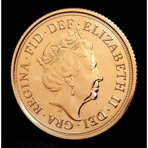 22 - A 2018 QEII 22K Gold Full Sovereign Coin.