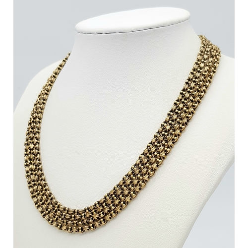 8 - A 9K Yellow Gold Long Albert Chain. 165cm length, 40.83g weight.