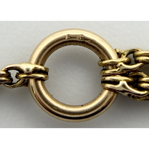 137 - A Vintage 18K Gold (tested) Fancy Link and Pearl, Rope Length Necklace. 96cm. 12.1g.