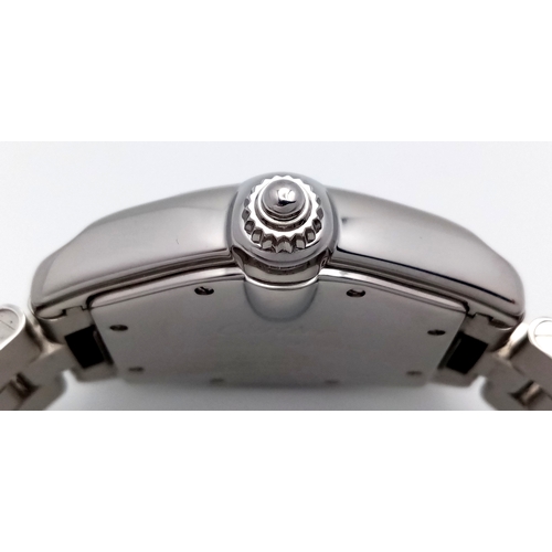 134 - A Cartier Automatic Roadster Gents Watch. Stainless steel bracelet and case - 38mm. Black dial with ... 