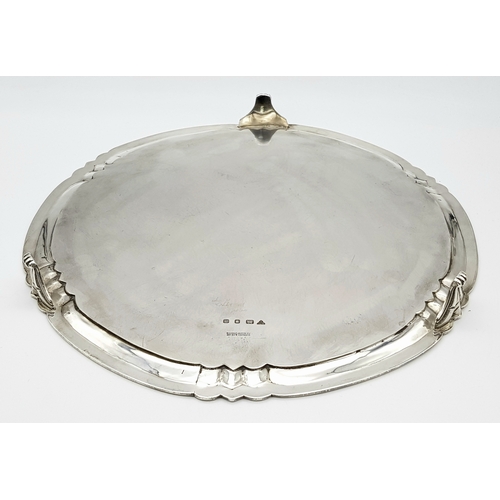 171 - A Vintage Garrard and Co. Sterling Silver Salver. Originally a wedding gift. Hallmarks for London 19... 
