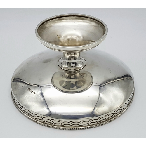 178 - A Vintage Mappin and Webb Sterling Silver Fruit Bowl. Pierced decorative rim. Circular pedestal base... 