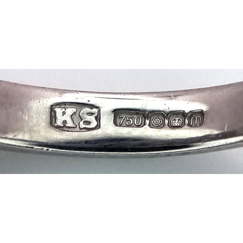 47 - AN 18K WHITE GOLD MIXED CUT DIAMOND RING - 0.35CTW. 4G. SIZE J. SC-1093.