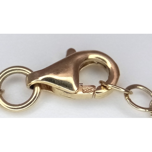 12 - A 14K YELLOW GOLD CLOVER STYLE BRACELET. 9G. 17CM. SC - 1065.