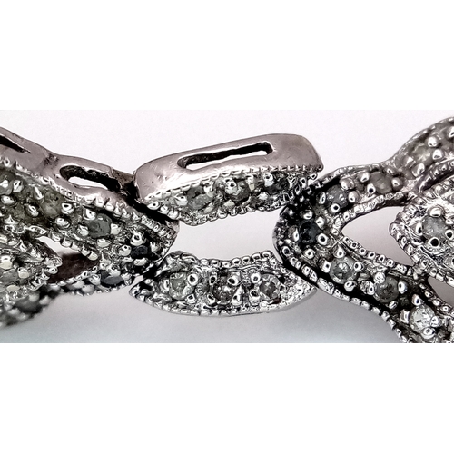 5 - A 14K WHITE GOLD DIAMOND SET ART DECO STYLE BRACELET. 11G. 1.50CTW DIAMONDS IN TOTAL. AS FOUND, SC-1... 