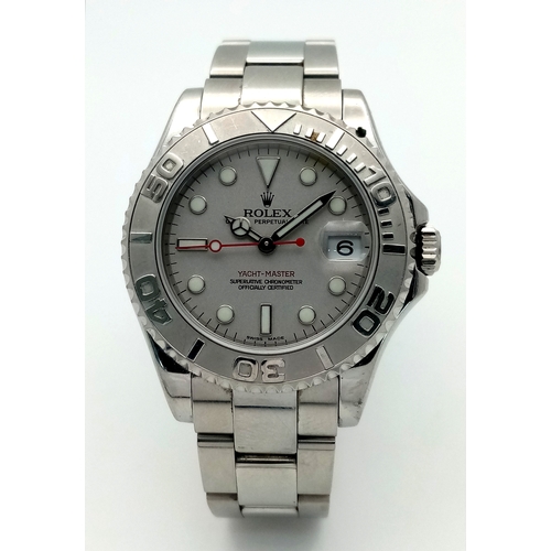 20 - A Rolex Yacht-Master Automatic Unisex Watch. Model 168622. Stainless steel bracelet and case - 36mm.... 