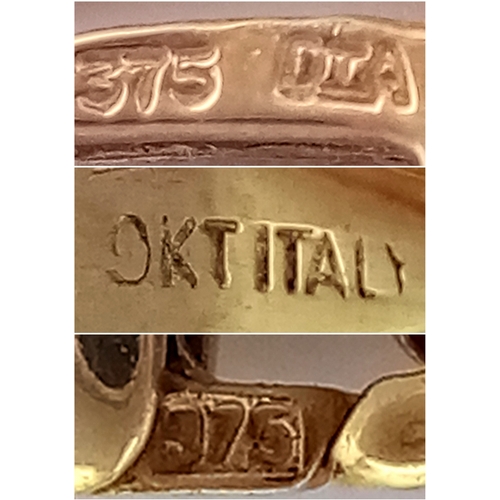 35 - Beautiful 9 CARAT GOLD and DIAMOND ENCRUSTED INFINITY NECKLACE. 3.25 grams. 45 cm. Subtle and Elegan... 