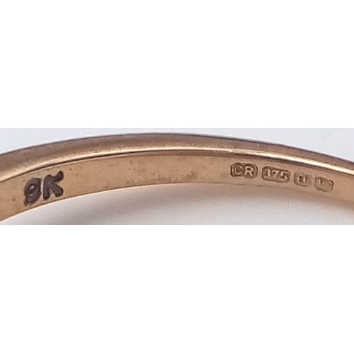 42 - Stunning 9 CARAT GOLD RING. Having large oval cut Mystic crystal set to top. Full UK hallmark. 3.7 g... 