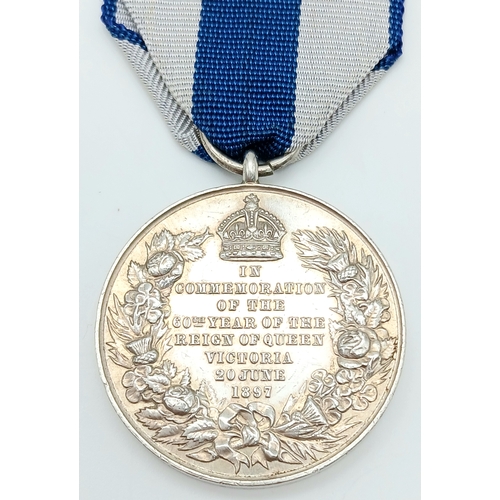 45 - A Queen Victoria's (Diamond) Jubilee Medal 1897, in silver. Un-named as issued. In Very Fine (VF) co... 