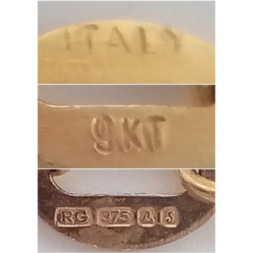 49 - Beautiful 9 CARAT GOLD FINE CHAIN LINK NECKLACE. 1.45 grams. 46 cm.