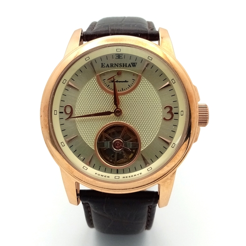 56 - Gentleman’s THOMAS EARNSHAW AUTOMATIC WRISTWATCH. Having skeleton window to front and full skeleton ... 