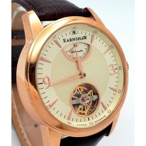 56 - Gentleman’s THOMAS EARNSHAW AUTOMATIC WRISTWATCH. Having skeleton window to front and full skeleton ... 