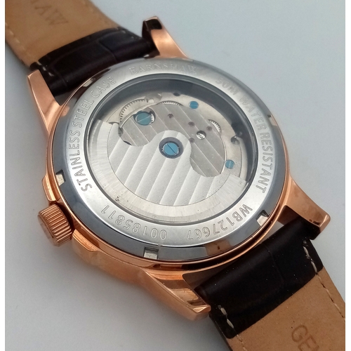 56 - Gentleman’s THOMAS EARNSHAW AUTOMATIC WRISTWATCH. Having skeleton window to front and full skeleton ... 