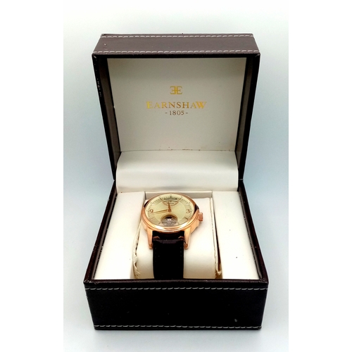 56 - Gentleman’s THOMAS EARNSHAW AUTOMATIC WRISTWATCH. Having skeleton window to front and full skeleton ... 