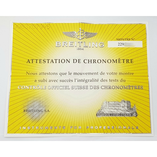 6 - A Breitling for Bentley, Flying B Chronograph Gents Automatic Watch. Model A44365. Brown leather str... 