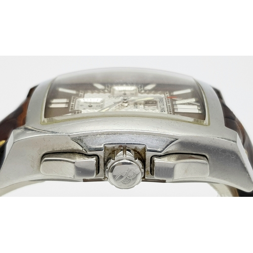 6 - A Breitling for Bentley, Flying B Chronograph Gents Automatic Watch. Model A44365. Brown leather str... 