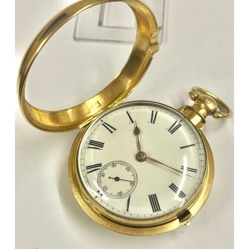 44 - An antique rare silver gilded fusee pair case pocket watch , Harvey family sailed to Brisbane c1883.... 