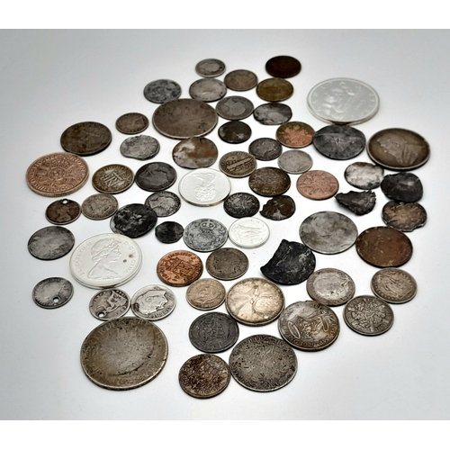 59 - An Interesting Small Collection of Global Silver Coins - A few nice ones! 215g