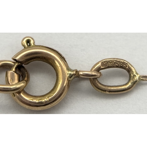 349 - An Antique Gold (tests as 18K), Silver, Diamond, Rutilated Quartz Art Deco Pendant - On a 14K yellow... 