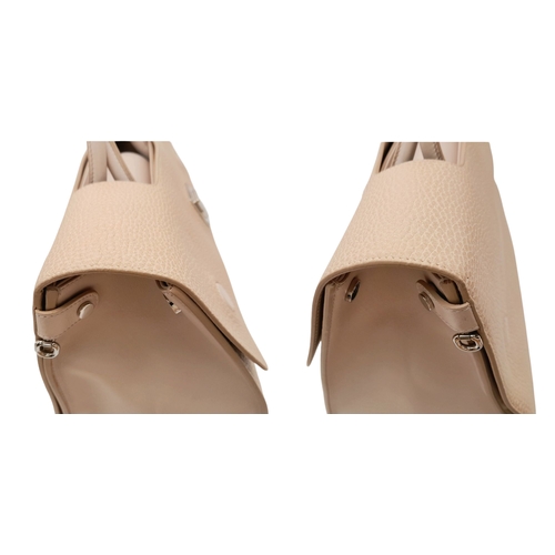 95 - A Christian Dior Beige Grained Calfskin Diorama Satchel Bag. Beigh textile exterior with silver-tone... 