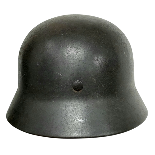 185 - WW2 German Double Decal M40 Helmet with liner and chin strap. Maker Quist Esslingen. Size 64.