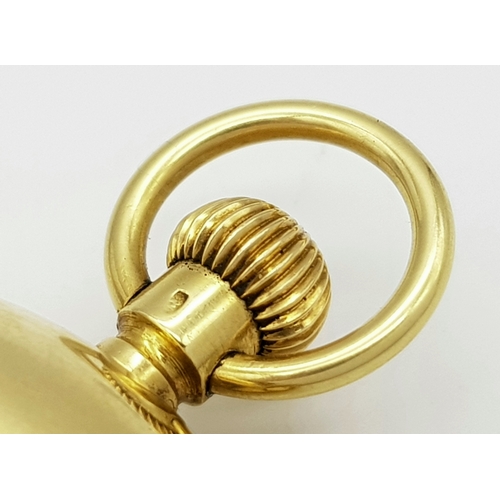 24 - An 18K Gold, Small Full Hunter Pocket Watch. Top winder. White dial with second sub dial. 40mm case ... 