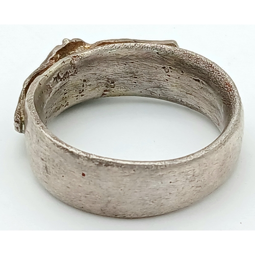 250 - WW2 US Silver USAAF Flight Surgeons Ring. UK Size 11 US Size “W”.