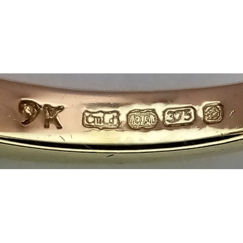 253 - A 9K YELLOW GOLD DIAMOND CLUSTER RING. 0.50CTW, 2.9G TOTAL WEIGHT. SIZE M. Ref: SC 2038