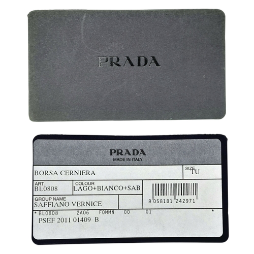 258 - A Prada Pale Green Saffiano Leather Frame Bag. Pale green saffiano leather exterior with gold-toned ... 
