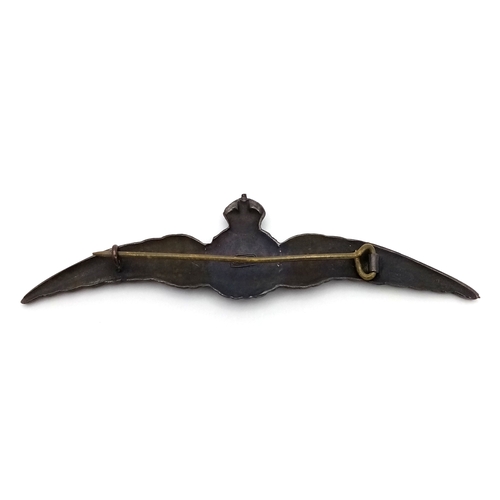 264 - WW1 British Royal Flying Corps Officers Bronze Pilots Wings. Maker marked: J & Co.