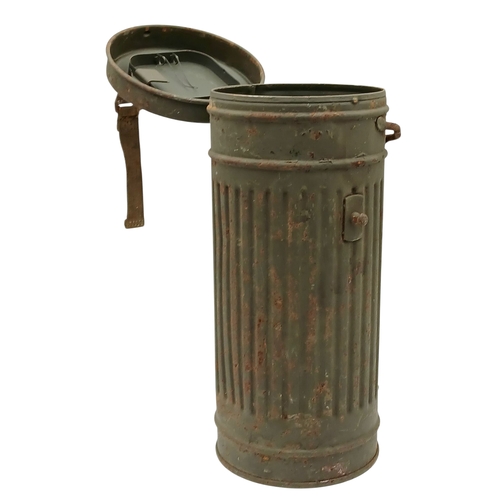292 - WW2 German Medics Gas Mask Canister used for extra First Aid Dressings etc.