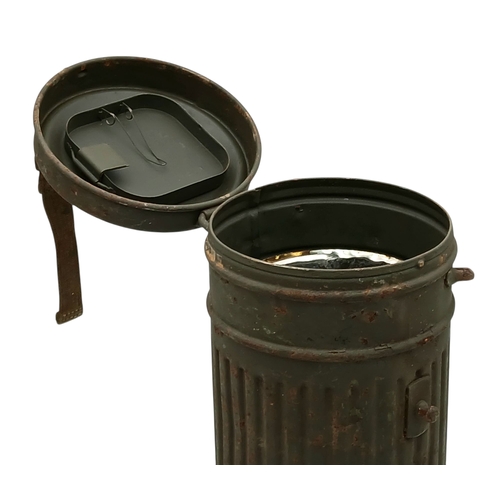 292 - WW2 German Medics Gas Mask Canister used for extra First Aid Dressings etc.