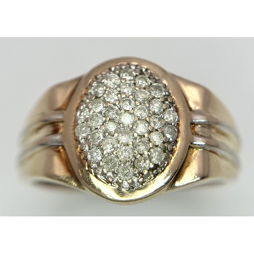295 - A 9K YELLOW GOLD DIAMOND SET RING. 0.35CTW, 3.3G TOTAL WEIGHT. SIZE V. Ref: SC 2001