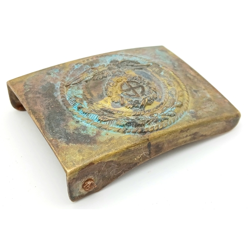 298 - 3rd Reich SA “Sunwheel” All Brass Buckle. Needs a good clean