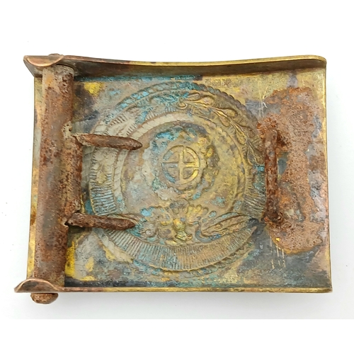 298 - 3rd Reich SA “Sunwheel” All Brass Buckle. Needs a good clean