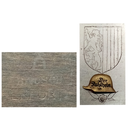 312 - WW1 Hand Engraved Box with the German Veterans Badge of Der Stahlhelm Der Stahlhelm, Bund der Fronts... 