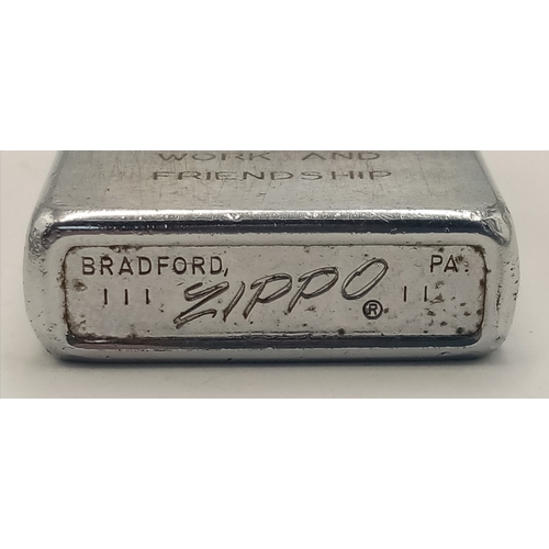 317 - Vietnam War 1969 Date Coded Zippo Lighter. Engraved with the 1st US Signals Brigade Logo and dedicat... 